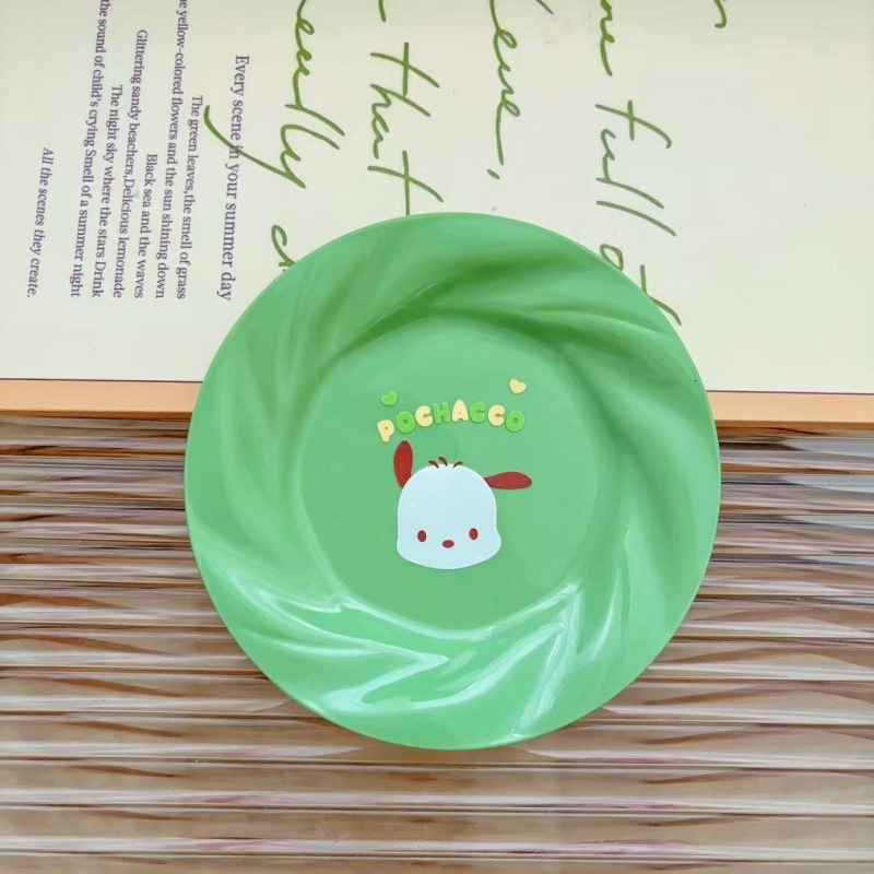史迪仔猫咪家用餐桌吐骨碟点心盘库洛米塑料零食收纳盘甜品小吃盘|undefined