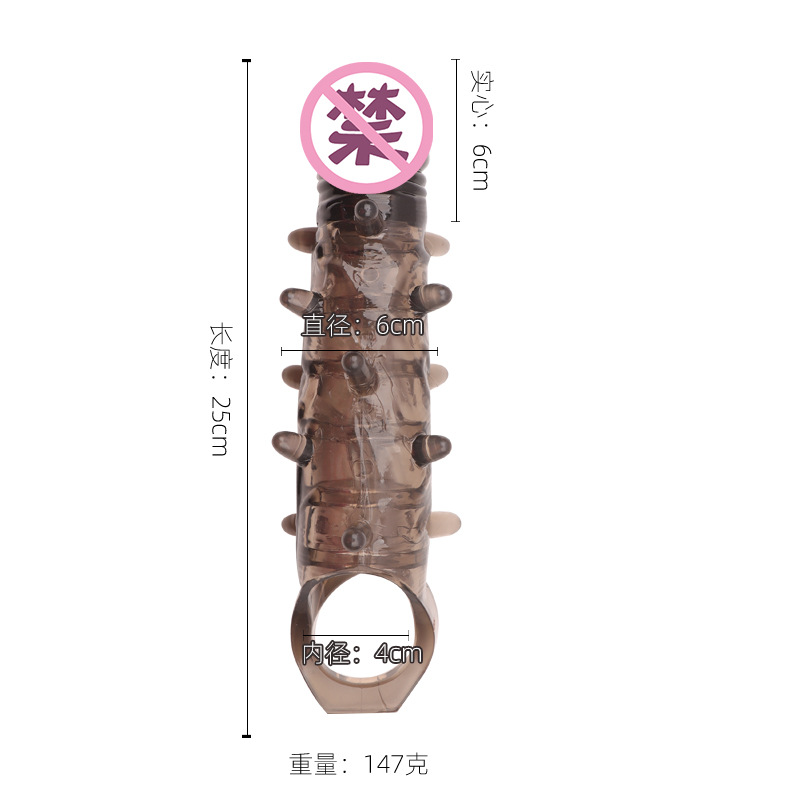 Spiked Wolf-Tooth Condom Sleeve TPE Textured G-Spot Stimulator Delay Cover — detail image 2