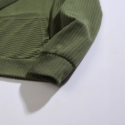 Amazon AliExpress Autumn Retro Striped Loose Casual Hooded Sweatshirt Men's Sport Top