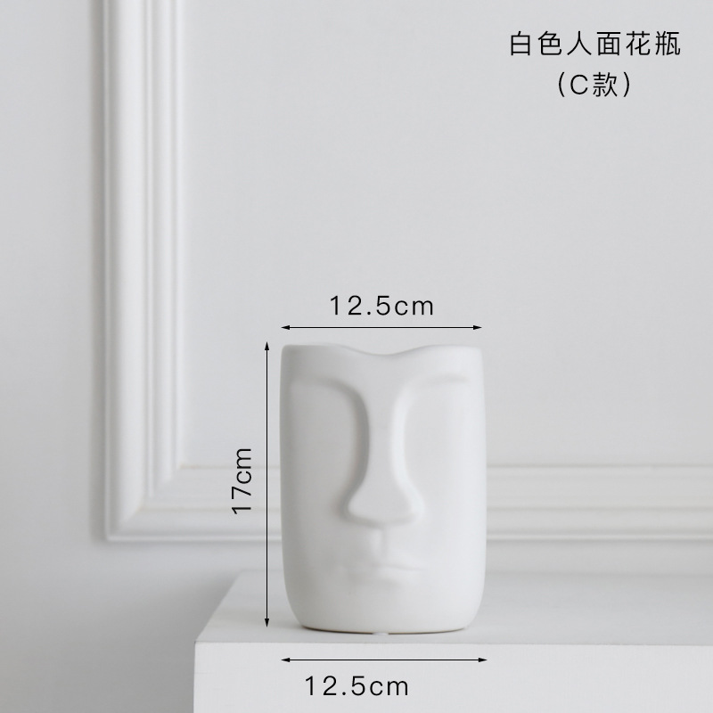 Blanco y negro jarrón de cerámica decoración moderna moda creativa arreglo de flores secas dispositivo de mesa de comedor sala de estar decoración del hogar