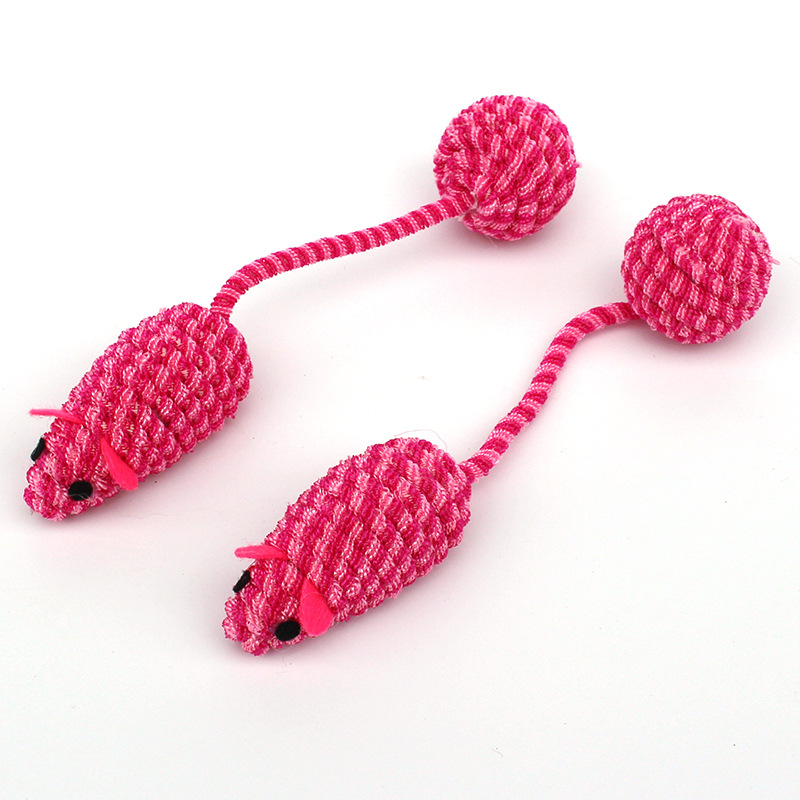 Nuevo gato de juguete gato rascarse bola ratón cola bola gato juguete pequeño ratón arena sonido auto-Hola juguete para mascotas