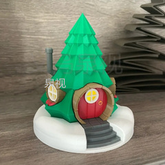 跨境新款 Weihnachts-Kerzen-Haus 圣诞蜡烛屋带led灯