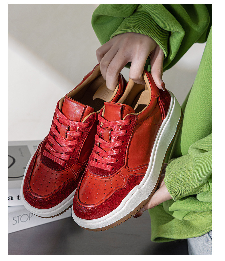 Baskets homme en cuir blanc décontractées style polyvalent_voghion.com