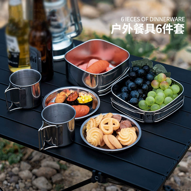 Travel handheld set stainless steel, equipment, 6 pieces