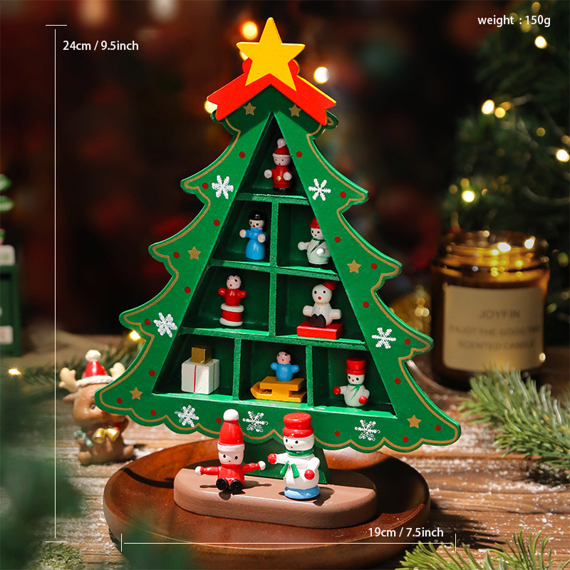 デスクトップ木製クリスマスツリーホームミニクリスマスツリー装飾ギフト小さなクリスマス装飾品新しいクロスボーダー|undefined