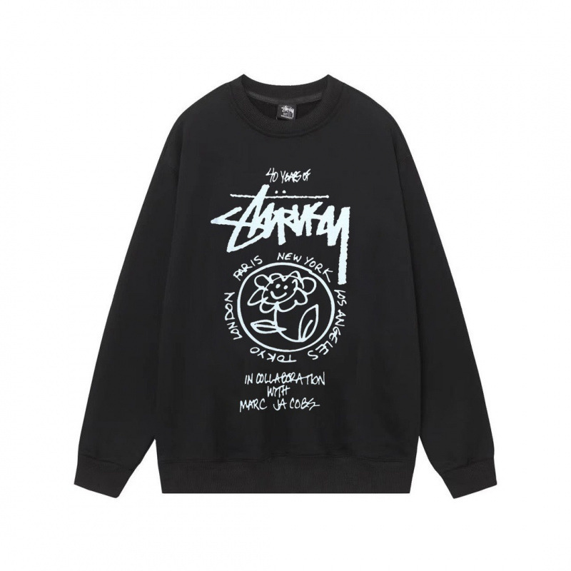 Sudadera de Cuello Redondo con Estampado Stu, Corte Holgado, 100% Algodón para Hombre y Mujer | Estilo Unisex