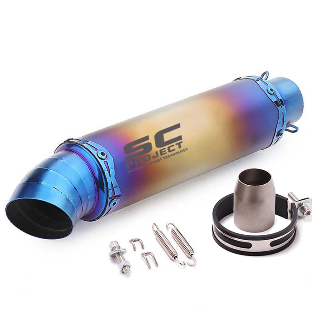 Motorcycle modified elbow exhaust pipe stainless steel carbon fiber tail exhaust SC universal CBR/NINJA/ZX6R