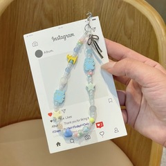 ins甜酷手机链短款小众黄色小猫挂绳ccd相机挂件手机壳通用女