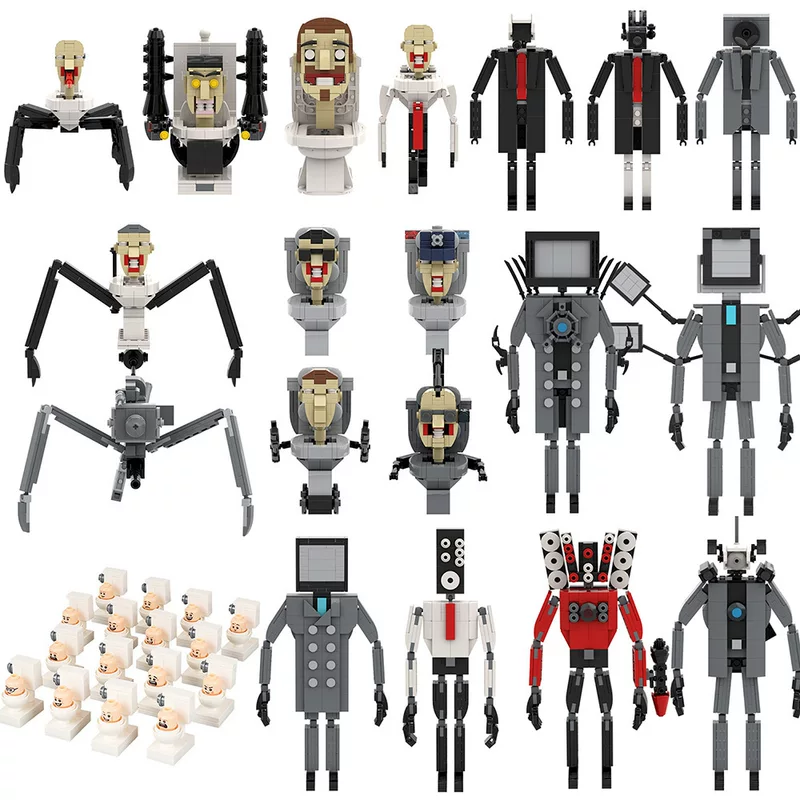 MOC игра SKIBIDI Туалет Туалет мониторинг человек НЛО совместимо с LEGO собранные блоки игрушки