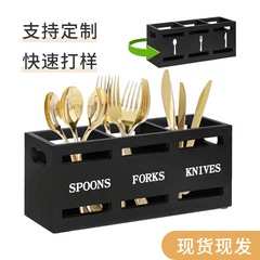 既製木製食器ナイフと収納ボックスキッチン無垢材収納ボックスハイエンドリビングルームナイフとフォークコンパートメント整理ボックス