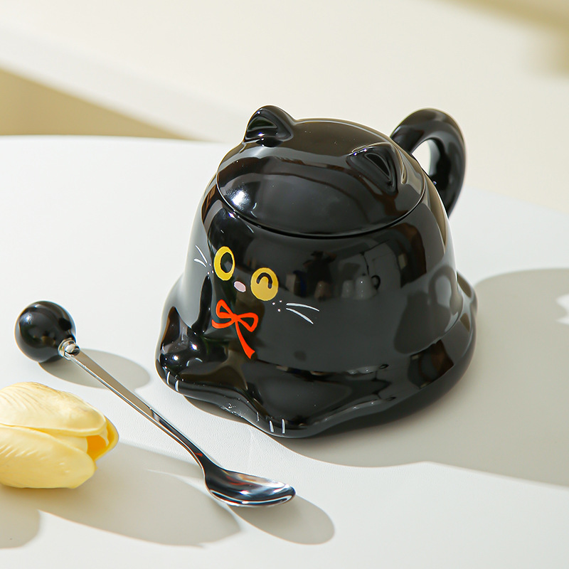 Tazas de dibujos animados de alto valor, tazas de cerámica, tazas de gato Siamese, lindas tazas de agua, regalos de cumpleaños creativos para niños y niñas