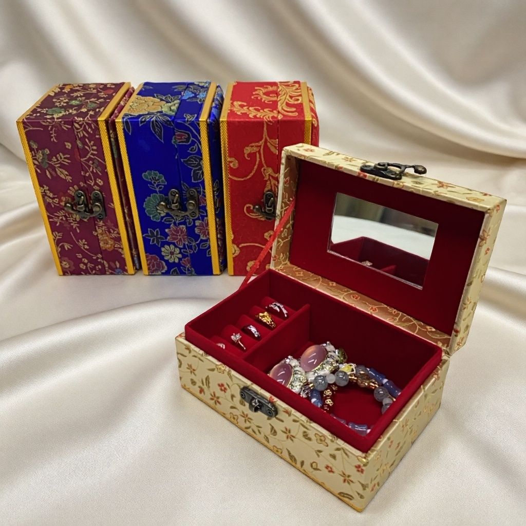 手串麻布盒锦盒 手镯手链盒佛珠礼品首饰菩提沉香