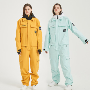 One-piece ski suit for men and women couple adult single board suit double board windproof Waterproof warm outdoor ski equipment