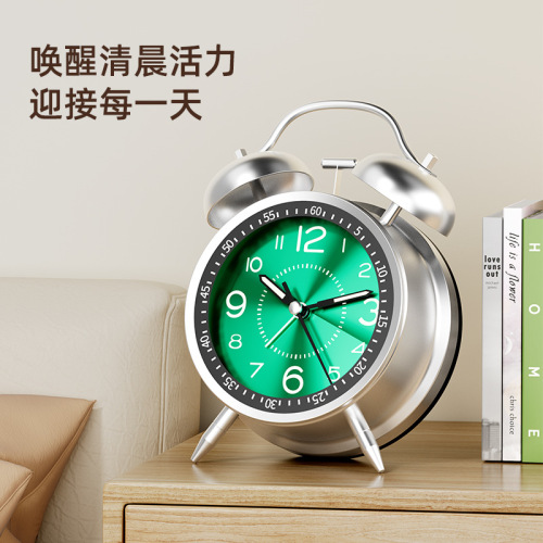 Metal ring alarm clock for students and children to wake up artifact creative mechanical small alarm clock desktop clock ornaments table