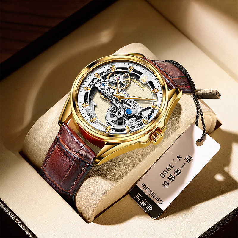 520 Valentine's Day Gift Watch for Women, Niche High-End Style, Fully Automatic Mechanical Hollow Design, Cross-Border Foreign Trade Wholesale, Hot-Selling