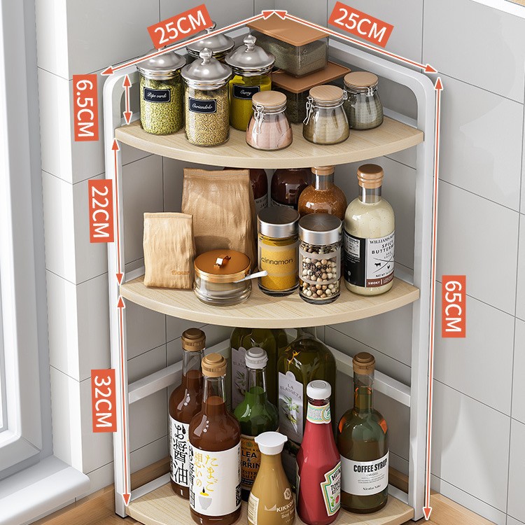 Estante de la cocina Mesa esquina triángulo condimento estante de la esquina condimento multifuncional estante condimento estante de almacenamiento