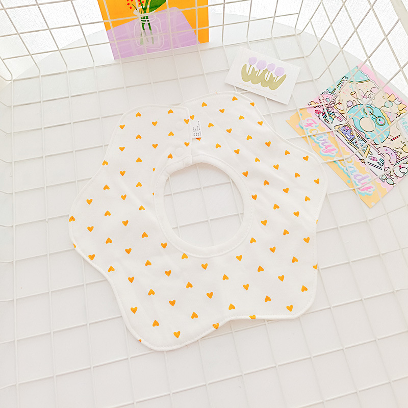 Bebé recién nacido otoño e invierno nuevo estilo flor saliva toalla algodón bebé impermeable escupir babero 360 grados rotación