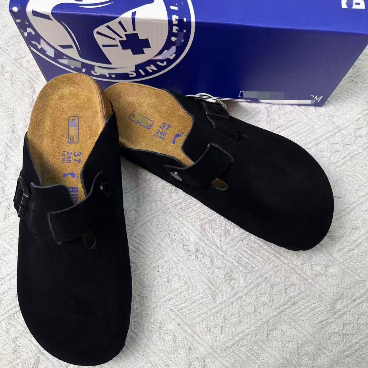 In-Stock Bk Genuine Leather Birkenstock Retro Closed-Toe Comfortable Cork Casual Versatile Half Slippers