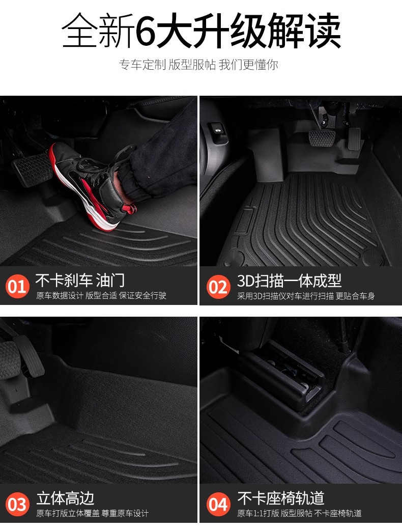 Floor Mats TPE Rubber Waterproof Right Hand Drive for Toyota Hilux