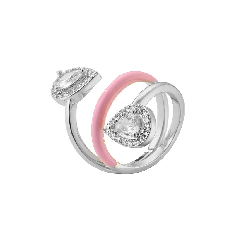 Womenu0027S Fashion Simple Style Water Droplets Gold Plated Artificial Rhinestones Rings Stainless S