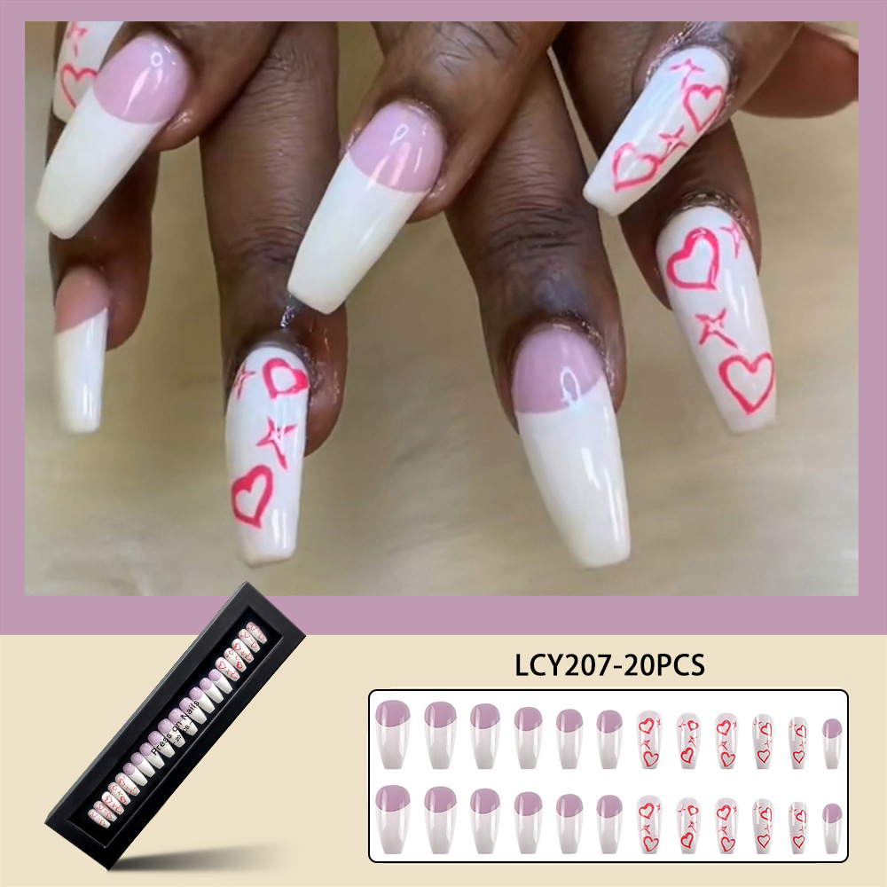 Estilo europeo y americano super largo desgaste uñas puro deseo caja de regalo jalea pegamento manicura pieza de uñas falso parche de uñas producto terminado venta al por mayor