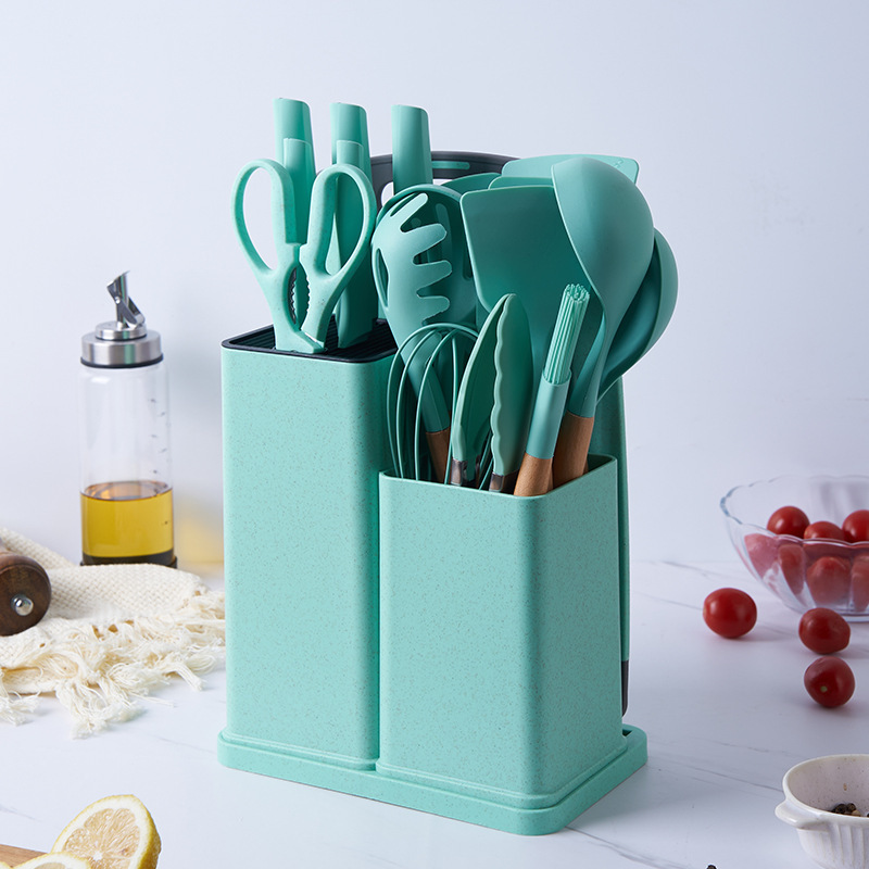 Silicone kitchen utensils 19 pieces set...