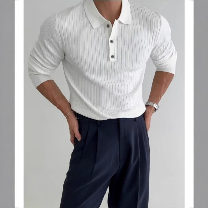 Big Sale Dropshipping-Long-Sleeved Knitwear Men's Spring & Fall American High-End Muscular Men's Fitness Versatile Slim Knitwear