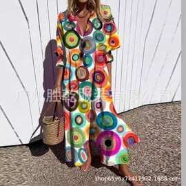 Large size printed dress大码款印花连衣裙
