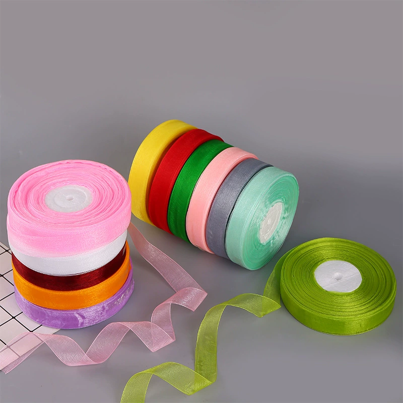 Цвет Полиэстер Марлевый Пояс Свадебная Выпечка Торт Упаковка Лента Цветы Лента Платье Лук Лента Оптовая