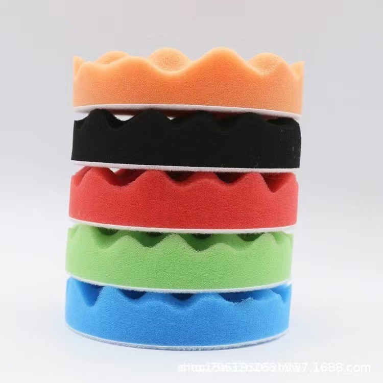 汽车打蜡抛光轮自粘海绵盘龟纹海绵轮抛光机3-7英寸适配多机型