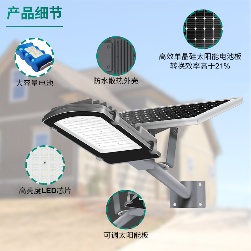 (2개) 공장 도매 태양 가로등 높은 전력 유도 공학 인체 유도 파열 태양 야외 가로등 머리