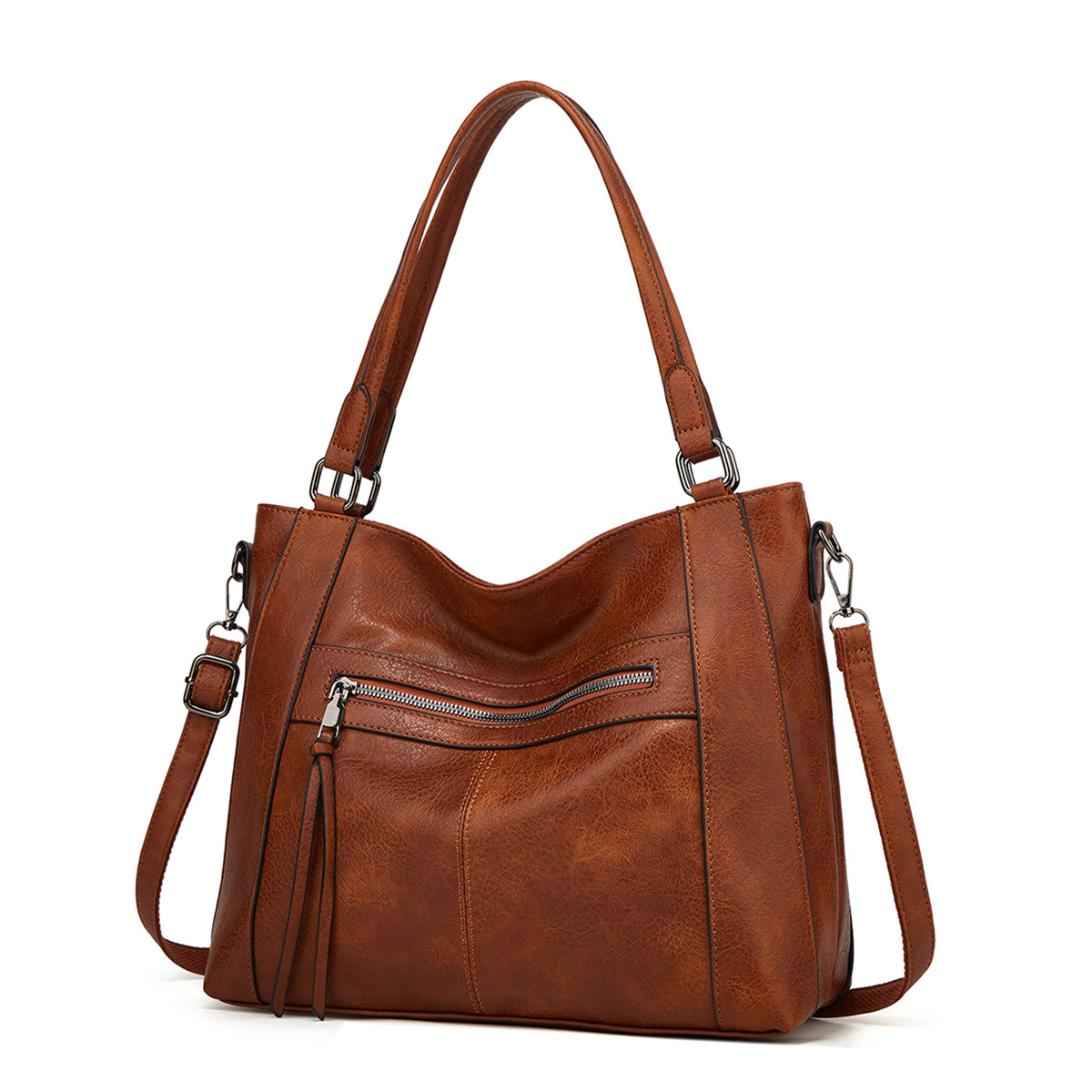 Women's Hobo Bag Set Large Capacity Soft Leather Shoulder Bag_voghion.com