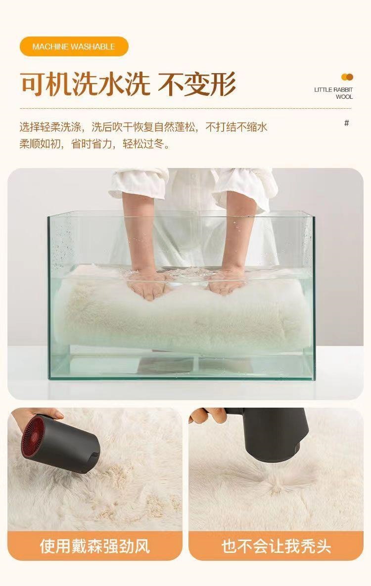New Chinese-Style Large Red Chair Cushion, Faux Cashmere Door Mat, High-End Blue Carpet for Living Room Decoration and Grand Opening