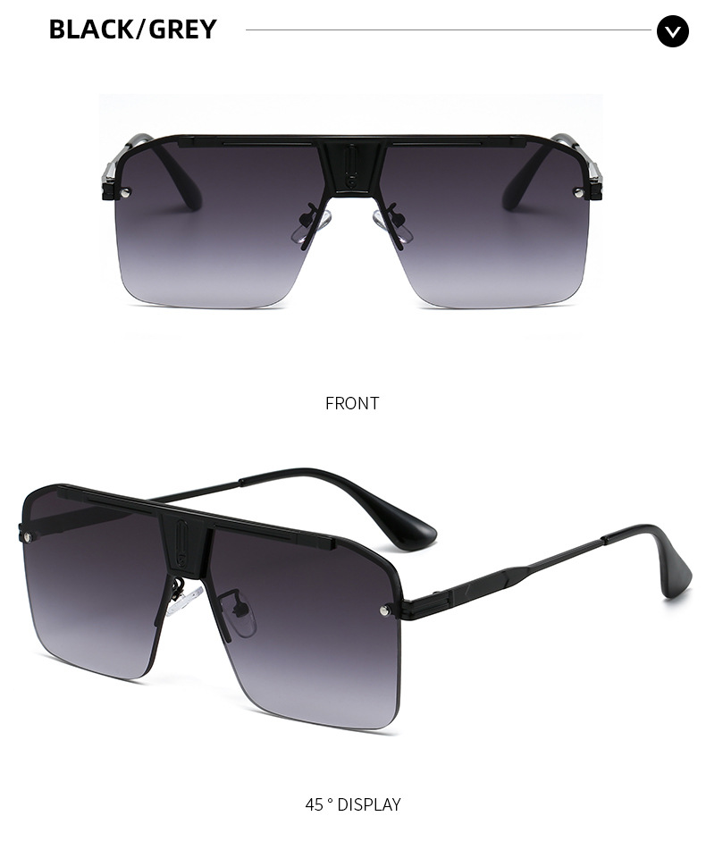 Exaggerated Solid Color Pc Square Full Frame Men's Sunglasses display picture 6