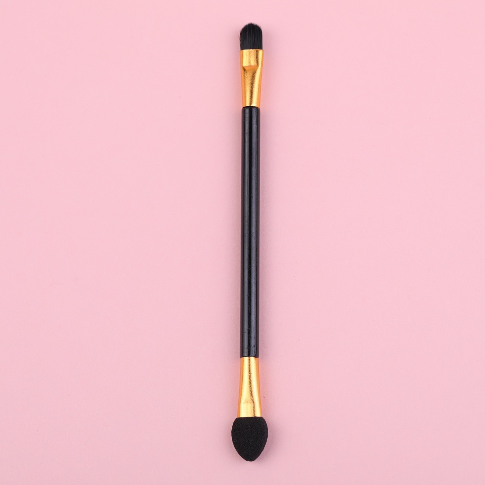 11.5CM golden aluminum tube and black rod lip brush