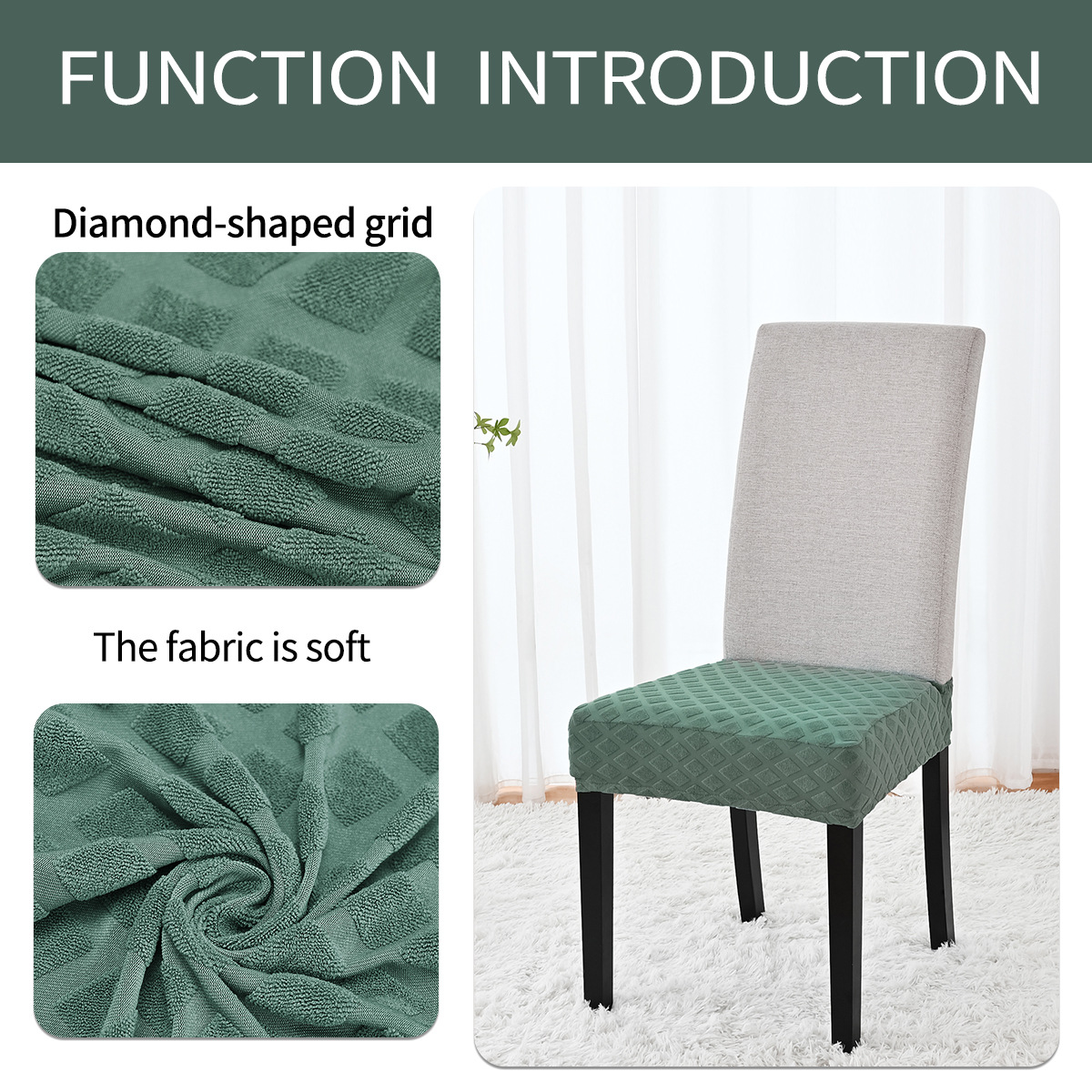 Transfronterizos sólidos elásticos jacquard diamante doble taburete elástico cubierta de silla de hotel polvo taburete cubierta de silla de comedor stock