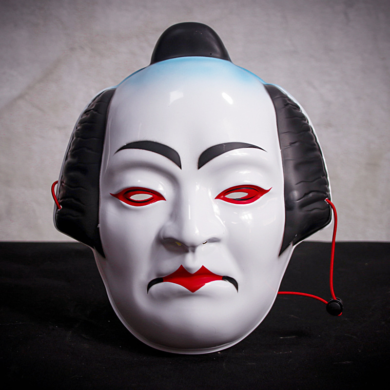 Estilo japonés kabuki geisha rendimiento cara completa hombres y mujeres PVC Festival vestido máscara