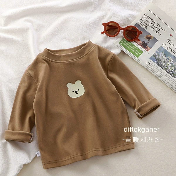 Cartoon bottoming shirt-coffee bear