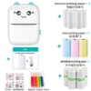 C9 English white and blue + 5 rolls of thermal paper + 5 rolls of self-adhesive + 3 rolls of colored paper + 6 watercolor pens + cartoon stickers