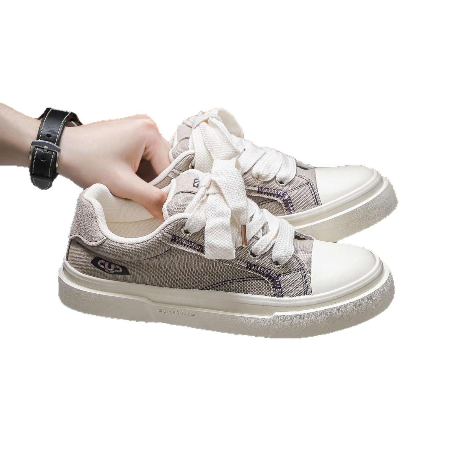 Yuanbo retro nicho skateboard para niños zapatos de moda de suela gruesa de otoño 2025 nuevos zapatos de hombre zapatos de lona