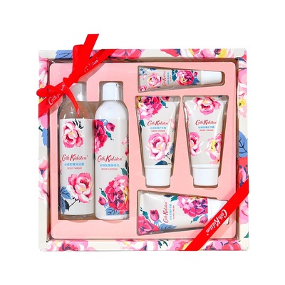 Cath Kidston丝绒礼品护肤品套盒护手霜沐浴露唇膏套装三件套批发
