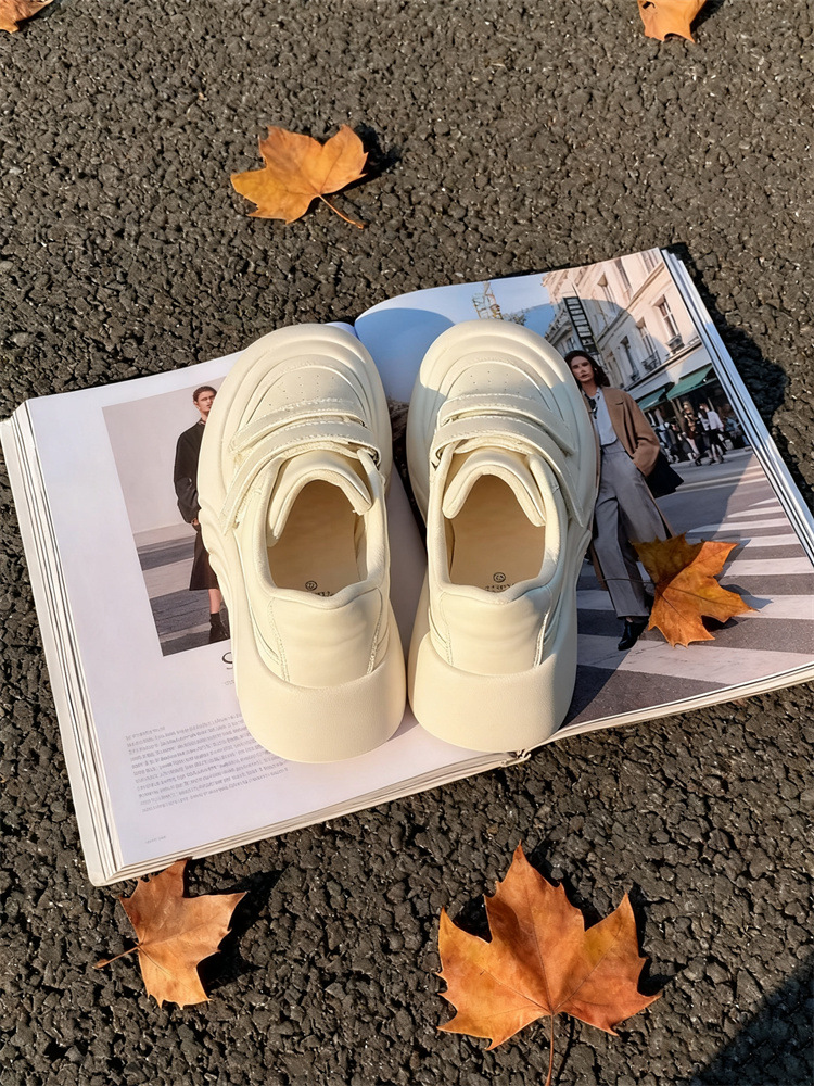 Scarpe platform stile pane donna velcro cloud bianco_voghion.com