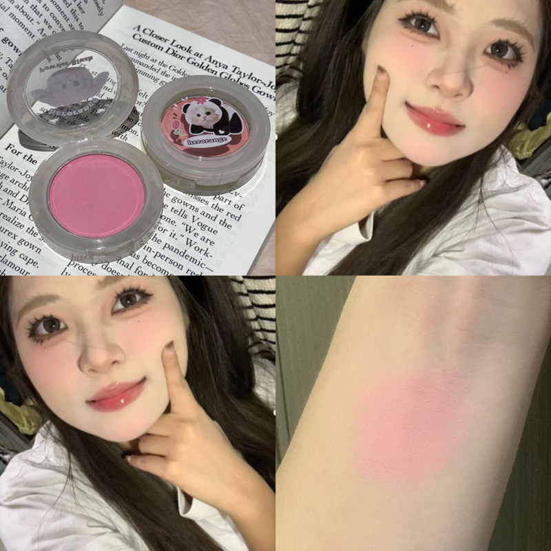 HERORANGE Cute and Interesting, Maquillaje Resistente al Agua, Polvo de Rehabilitación Matte, Carmine Blush