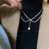 Pendant from pearl, necklace, accessory, universal sweater, internet celebrity