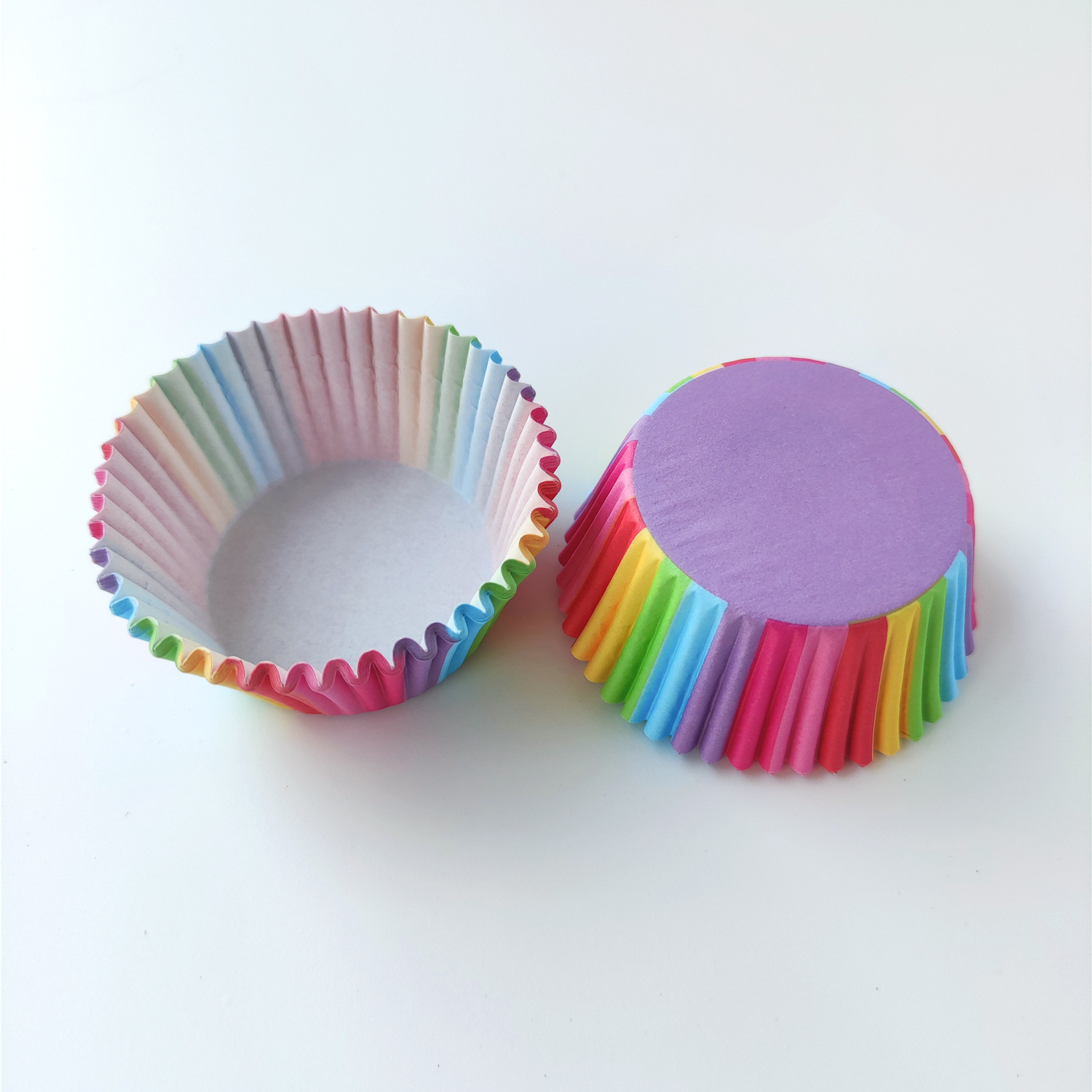 PVC barril de color arcoíris pastel de papel taza de papel pastel de color de papel soporte de nieve niang pastel de luna almohadilla de papel muffin taza