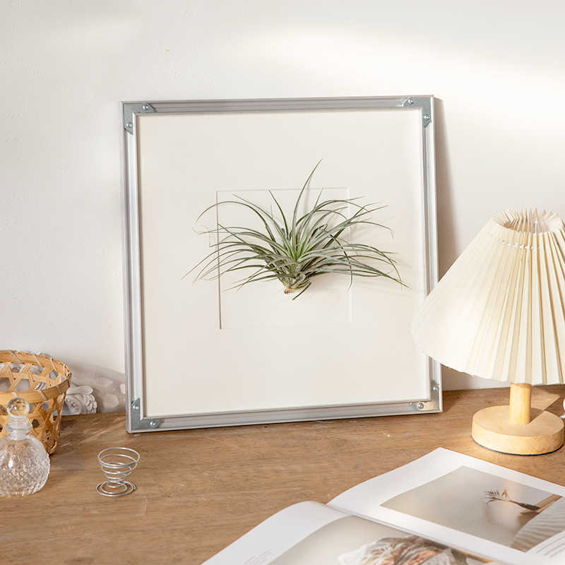 DIY极简北欧铝型画框工业平替外框30*30装裱照片带卡纸铝合金相框