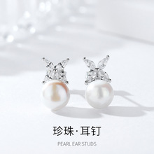 韓國小巧簡約珍珠耳釘純銀養耳洞耳環2022新款氣質網紅女耳飾耳墜