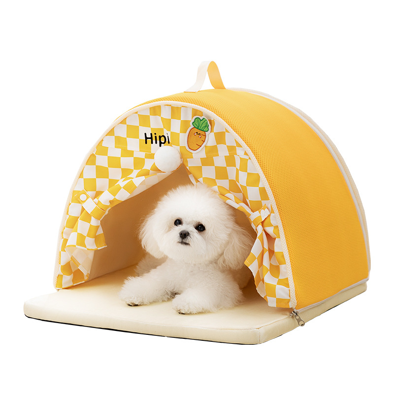 Perros Primavera y verano Fresco verano Carpa con techo de arco Perrera Perro pequeño Teddy Perro Casa para perros Nido para gatos Productos para nidos para mascotas