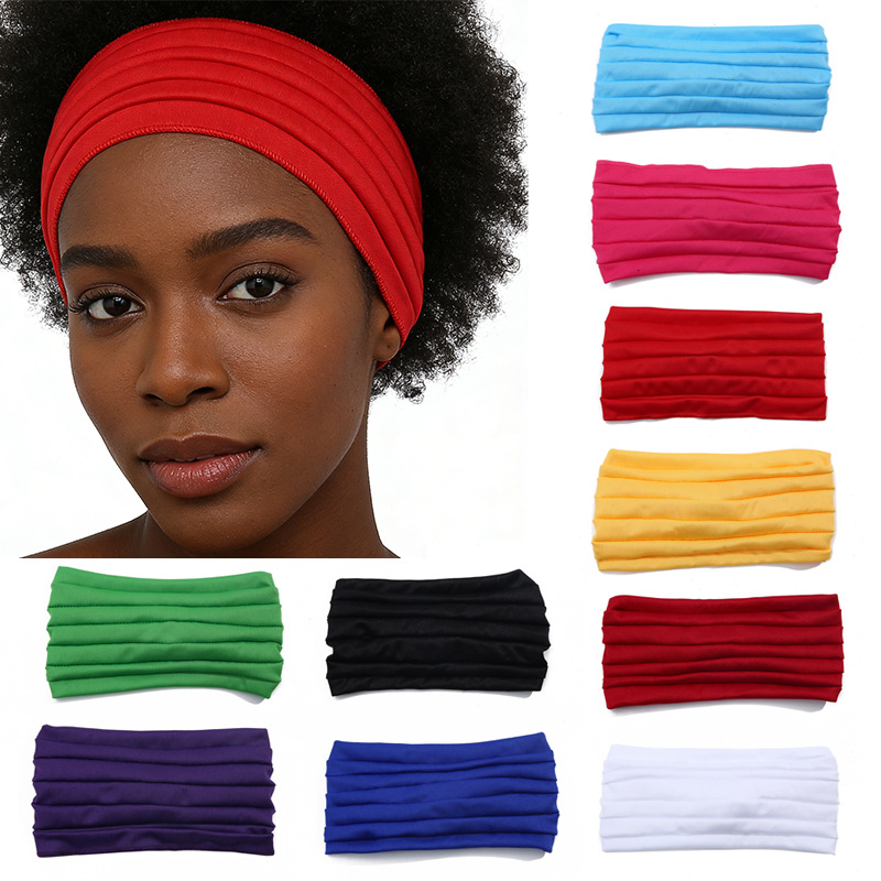 Sports Sweat-Absorbent Hairband with Wide Elastic Band, Yoga Fitness Running Anti-Sweat Band, Men's and Women's Face Washing and Makeup Hairband
