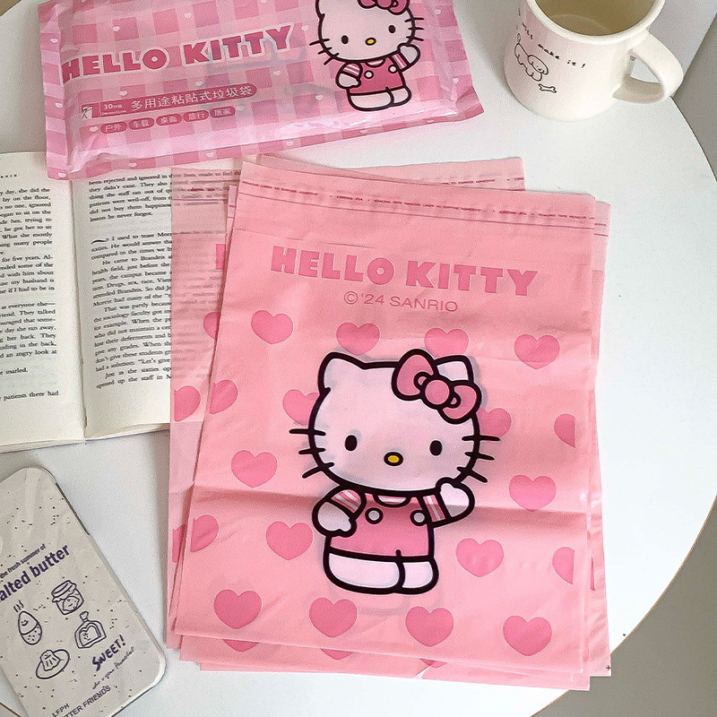 Lápiz pequeño nuevo autorizado escritorio portátil cartón de dibujos animados bolsa de basura multifuncional tipo adhesivo bolsa de basura